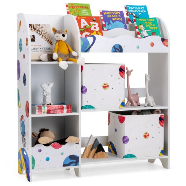 COAST Armoire pour enfants autoportante "Asteroid" Etagère pour enfants à 3 niveaux blanc