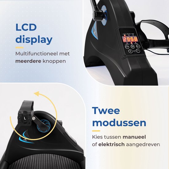 Safelife vélo fauteuil avec assistance électrique - vélo de bureau - pour les bras et les jambes - vélo fauteuil entraîneur de mouvement - pour personnes âgées ou en rééducation - vélo d'entraînement - noir