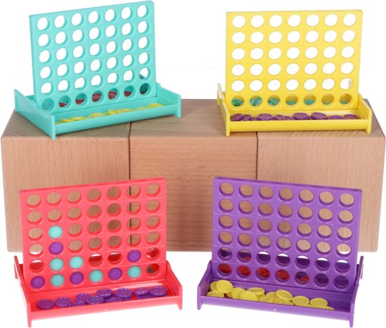 Partizzle 24x Mini jeux de quatre - Jeu de société/jeu de voyage/casse-tête - Cadeaux pour la famille - Petits jeux de Grabbelton - Cadeaux pour les enfants et les adultes