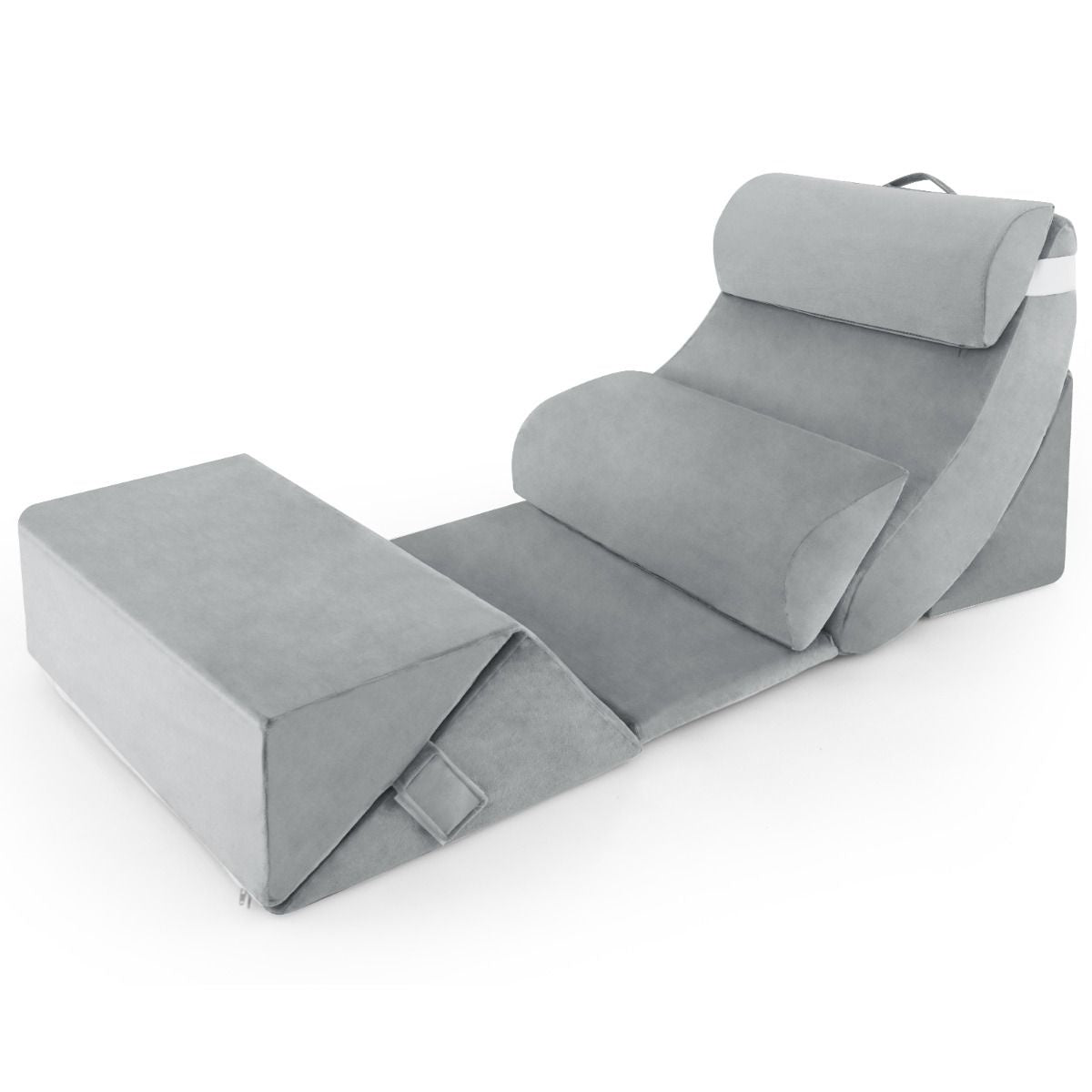 Coast Set de 7 coussins de lecture en mousse à mémoire de forme / coussins orthopédiques / housse lavable / ergonomique / gris