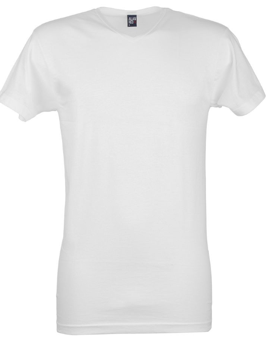 4x Alan Red Basic T-Shirt | Vermont ou Derby - Taille XL - Noir/Blanc