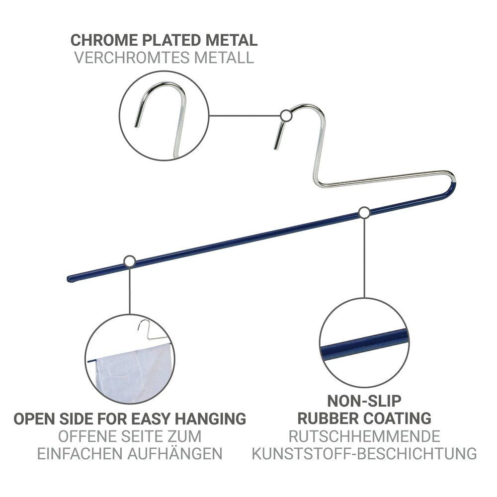 Cintre pour pantalon Wenko Baggy, bleu foncé - Métal - Antidérapant - 34,5 cm