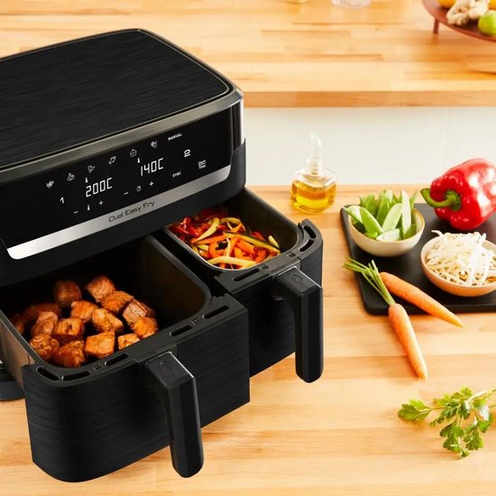 Tefal EY901N10 Dual Easy Fry Essential - Friteuse d'air - 2700W - 8.3L - Noir