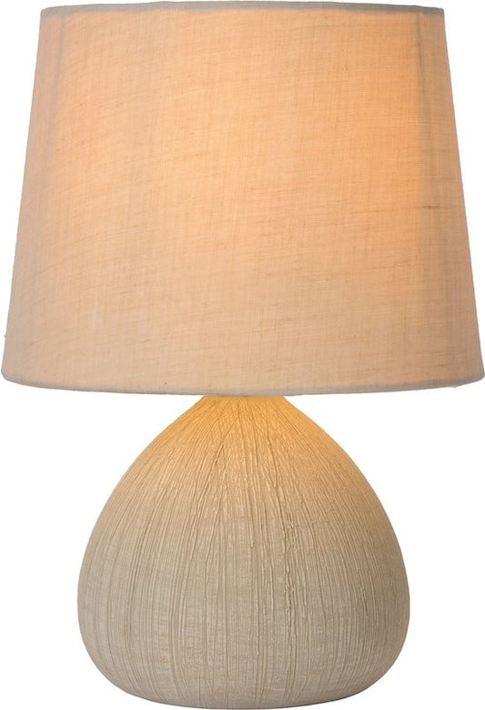 Lucide Lampe à poser RAMZI - Ø 18 cm - 1xE14 - Beige