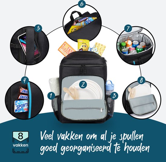 Cool Backpack Large 30 Liter - Cool Backpack - XXL Cool Backpack for Men & Women - Cool Backpack - Black - Sunflake