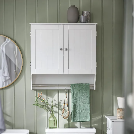 SoBuy Meuble de rangement pour salle de bain avec 2 portes et 2 étagères réglables - 60x30x60 cm - Max. 25KG - Blanc