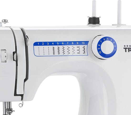 Machine à coudre Tristar SM-6000 - Débutants - Machine à coudre - 10 motifs - Tissus légers et fins - Blanche