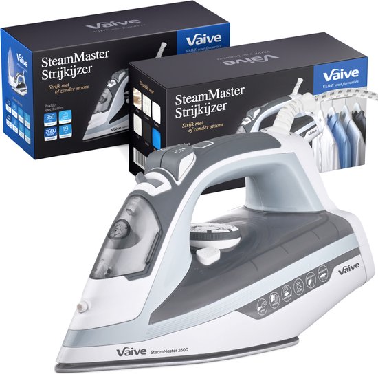 VAIVE SteamMaster 2600 - Fer à vapeur - Fers à vapeur - 2600W - 350 ML - Fonction Spray et Steam blast