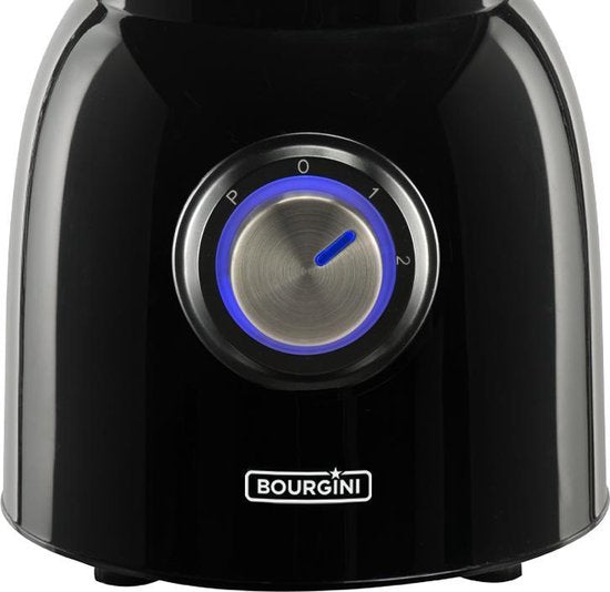 Bourgini Nostalgic Blender Black 1.5L - Cruche en verre - Noir - Broyeur à glace - Blender - 600 watts