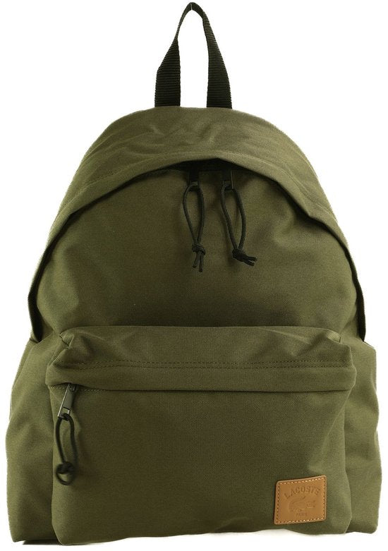 Sac à dos de loisirs LACOSTE avec compartiment pour ordinateur portable Sac à dos avec patch Ivy Green kaki