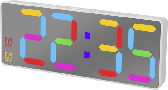 Nuvance Réveil numérique - Réveil numérique - Réveil pour enfants et adultes - Réveil de voyage - Chambre à coucher - Réveil Led numérique