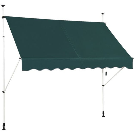 Store Coast 250 cm - Hauteur réglable 200-300 cm, Vert, Fixation par clip sans perçage