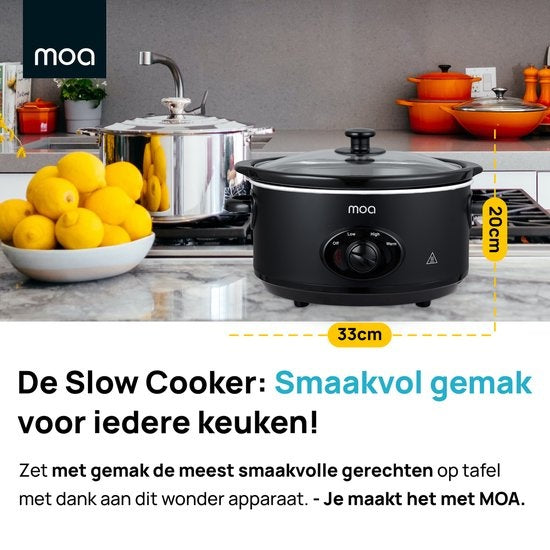 Mijoteuse MOA - 3.5 litres - Bac intérieur en céramique - Noir - SC35B