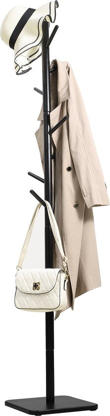 Duna Coat Stand - Porte-manteau sur pied en bois - 8 crochets - 170 cm - noir
