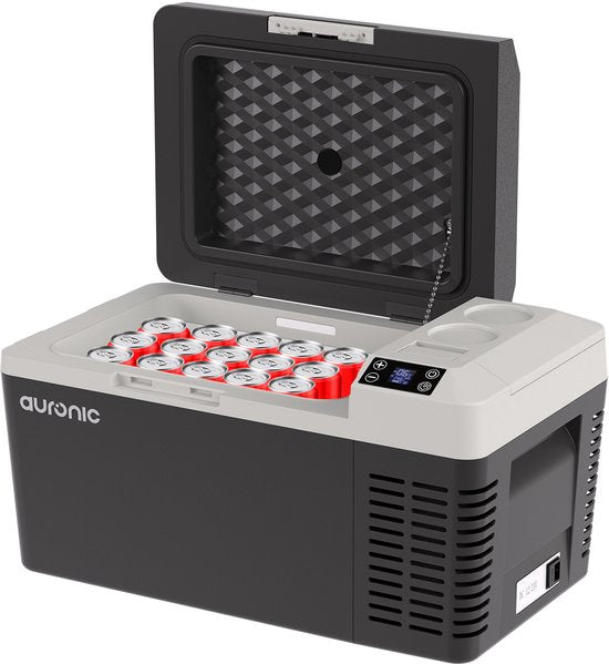 Auronic Electric Cool Box - Frigobox - Compresseur - 12V 230 Volt - Voiture - 20L - Noir/Gris