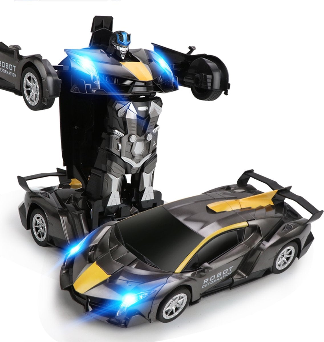MEWAU 1:12 RC voiture/robot transformable - 2 en 1Voiture Télécommandée - Détection de Gestes - Voiture Jouet - Gris