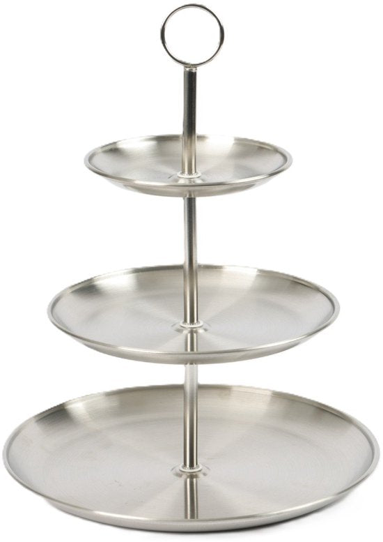 Étagère Ceruzo – Plat de service à 3 niveaux – Acier inoxydable – D26 x H34 cm