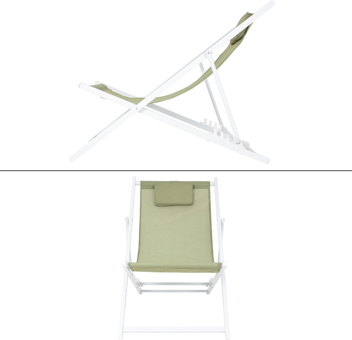 Ligstoel groen, 61x91x101 cm, gemaakt van aluminium en polyester