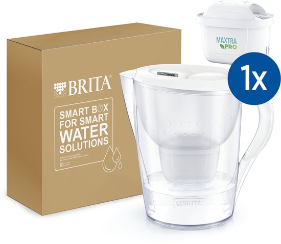 Carafe filtrante BRITA Marella XL - 3,5 L - Blanche - avec 1 cartouche filtrante MAXTRA PRO Pure Performance - Emballage durable