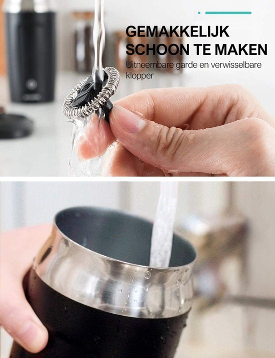Safecourt Kitchen Milk Frother - Mousseur à lait électrique - Noir - 4 en 1 - Facile à utiliser - 500W - sans BPA
