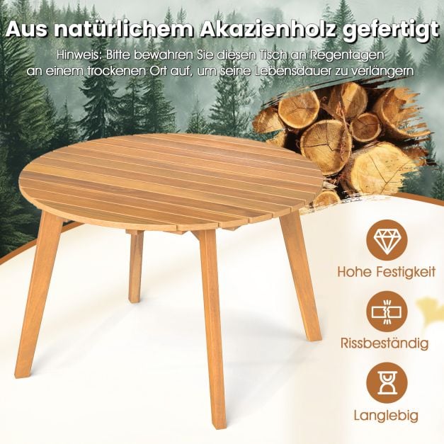 Table d'appoint ronde Coast en bois d'acacia – Ø 62 x 40 cm – Naturel