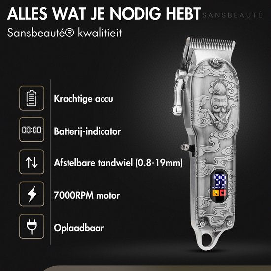 Tondeuse à cheveux professionnelle sans fil 4 en 1 - Tondeuse à cheveux pour hommes - Cheveux - Tondeuse à cheveux - Machine à cheveux pour coiffeurs - Tondeuse à cheveux - Tondeuse à barbe - Barber Hair Clipper - Hairdresser Buddha Trimmer - Barber Set