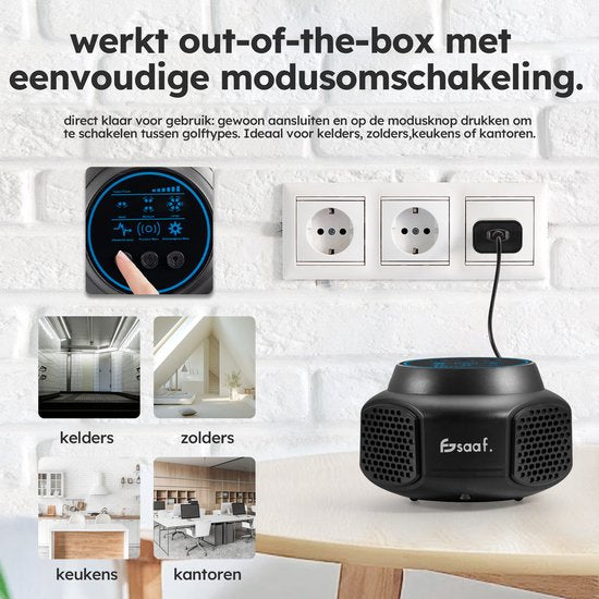 Détecteur de souris - avec flashs et sons - Détecteur à ultrasons - pour l'intérieur - alimenté par piles - noir - de Saaf