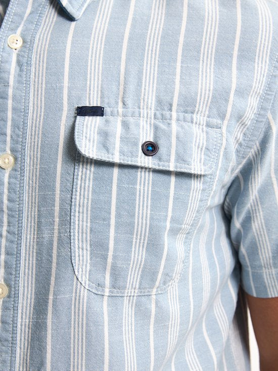 Petrol Industries - Chemise rayée pour homme Turtlevista - Bleu - Taille S
