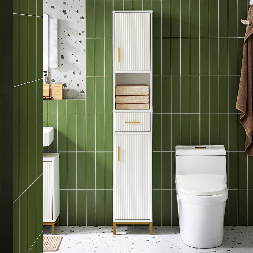 SoBuy BZR181-W Meuble à colonnes pour salle de bains, meuble de rangement étroit