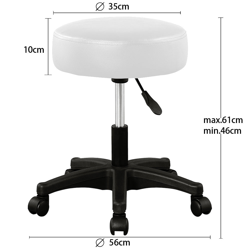 Tabouret de Bureau Casaria - Tabouret à roulettes de travail - Pivotant et réglable