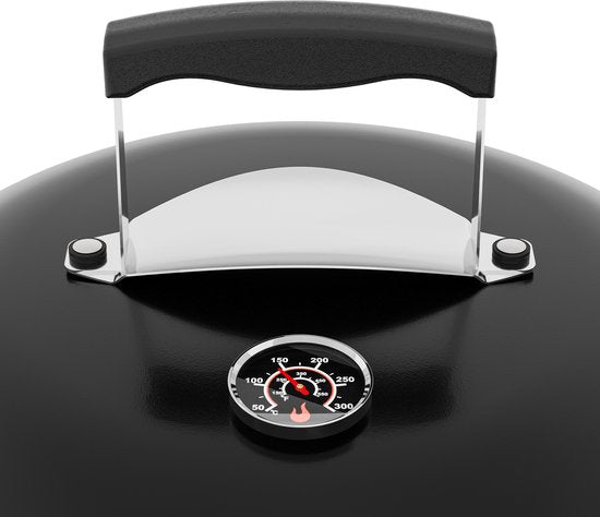 Barbecue Princess Hybride Kogel - Barbecue électrique et au charbon de bois - 2000 W - Thermostat réglable et amovible - Grille de cuisson revêtue - Couvercle avec thermomètre intégré - 112270