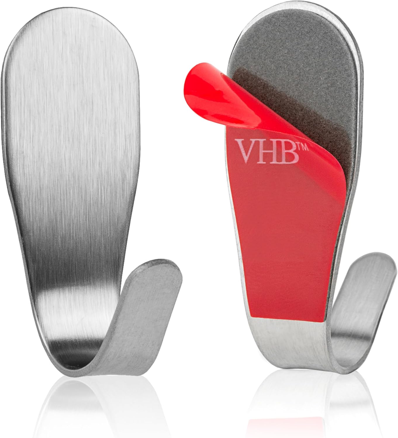 LUCHSFELD Lot de 4 crochets à serviettes auto-adhésifs en acier inoxydable - 4,5 x 4,5 cm - Argent - Pour la salle de bains et la cuisine