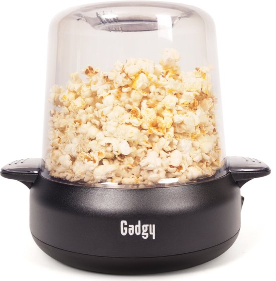 Machine à pop-corn Gadgy Premium – Machine à pop-corn - Pop-corn frais et fait maison en 4 à 5 minutes - 500 W - Noir