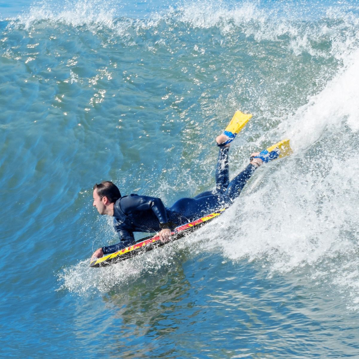 Bodyboard Coast - léger - dos en forme de demi-lune - avec dragonne - 104 cm