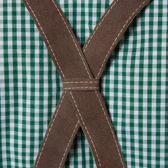 dressforfun - Authentique Lederhosen Lian - Avec bretelles - Marron - Faux cuir - 54 - Oktoberfest Costume Homme - Costume Homme - Dress Up - Costume Allemand - Costume Carnaval - Gilet Costume - Pantalon traditionnel en faux cuir