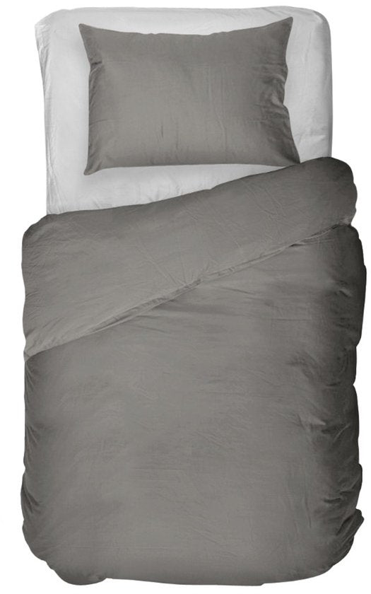 Kayori Kayori Puro Housse de couette en percale - 240 x 200-220 + 2 taies d'oreiller - Lits jumeaux - Qualité hôtelière - Gris chaud