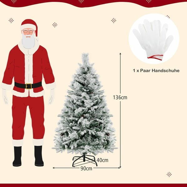 Arbre de Noël artificiel COAST, avec 8 modes d'éclairage et 472 embouts de branches en PE PVC