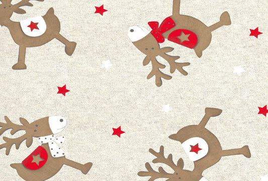 Dekor nappe de Noël motif renne - 45 x 140 cm - imprimé Noël
