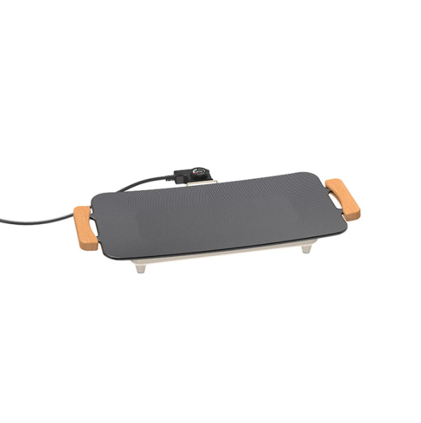 Grill électrique Woox en aluminium - 56 x 26 x 7,5 cm - 1 360 W avec revêtement antiadhésif