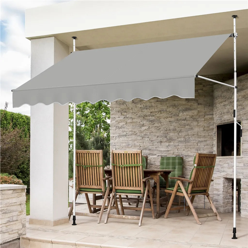 Yaheetech Store à pince 250 x 180 cm - Hauteur 210-300 cm - Manivelle - Gris clair