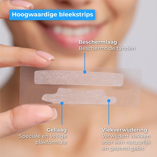 Nuvance - Bandes de blanchiment des dents - Set de blanchiment des dents - blanchiment des dents - avec 0% de peroxyde - dents blanches - 14 sets/28 bandes