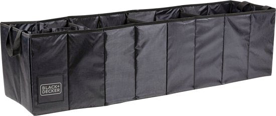 BLACK+DECKER Boîte de rangement pour coffre - 110 x 30 x 30 CM - 5 compartiments - pliable - avec poignées - noir