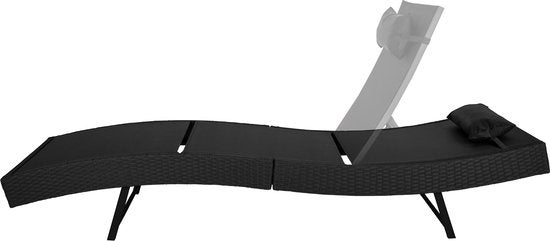 Chaise longue en osier Moana noir