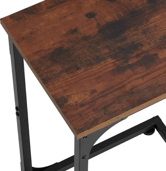 tectake® - Table d'appoint Erie - industrielle - brun foncé - 40x30x63 cm - 404455