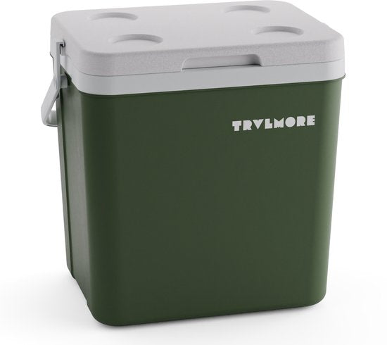 TRVLMORE Cool Box 26L - Frigobox - 2 éléments réfrigérants inclus - Vert