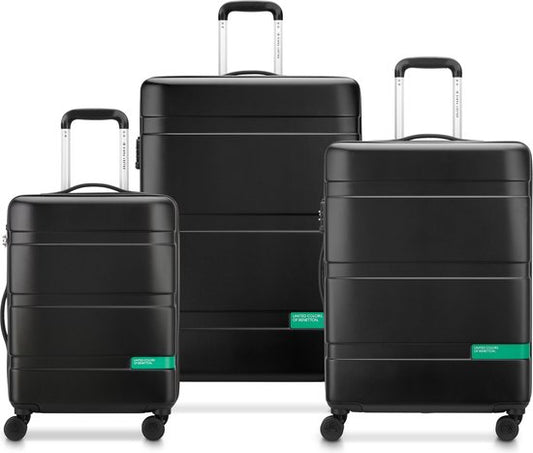 Set de valises Now - Delsey Paris x United Colors Of Benetton - 3 pièces - Bagage à main 34L + bagage à main 65L et 93L - Noir