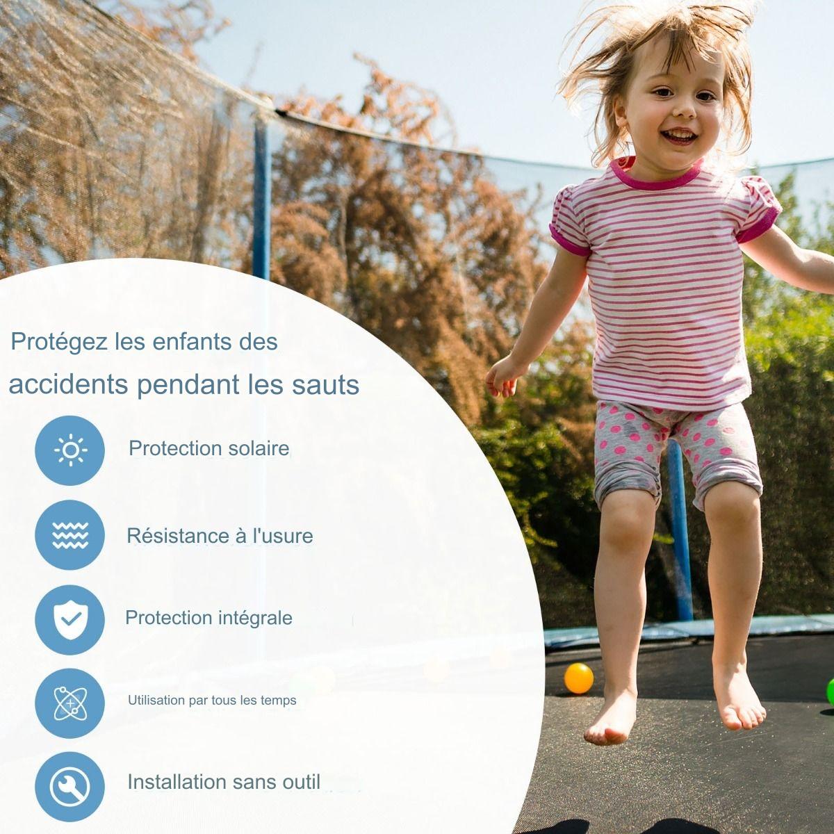 Filet de sécurité pour trampoline de jardin - Coast - Ø366 cm - Noir