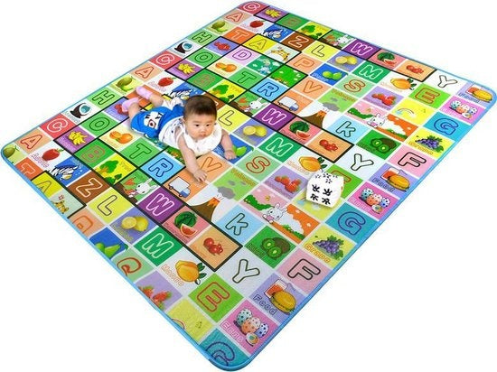 Maboshi Tapis de jeu - 180x200cm - en couleurs gaies - jouable des deux côtés - tapis de marche pour bébé - tapis de marche à quatre pattes - convient à la couverture pour enfants - tapis de yoga - couverture de pique-nique et tapis de sport - protège con