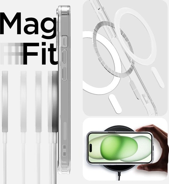 Podec Magsafe Case Suitable for iPhone 15 Plus - With 3x Screen Protector + 3x Camera Protector - Magnetic with Ring Transparent - Phone Case Transparent Case
