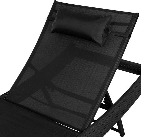 Chaise longue en osier Moana noir